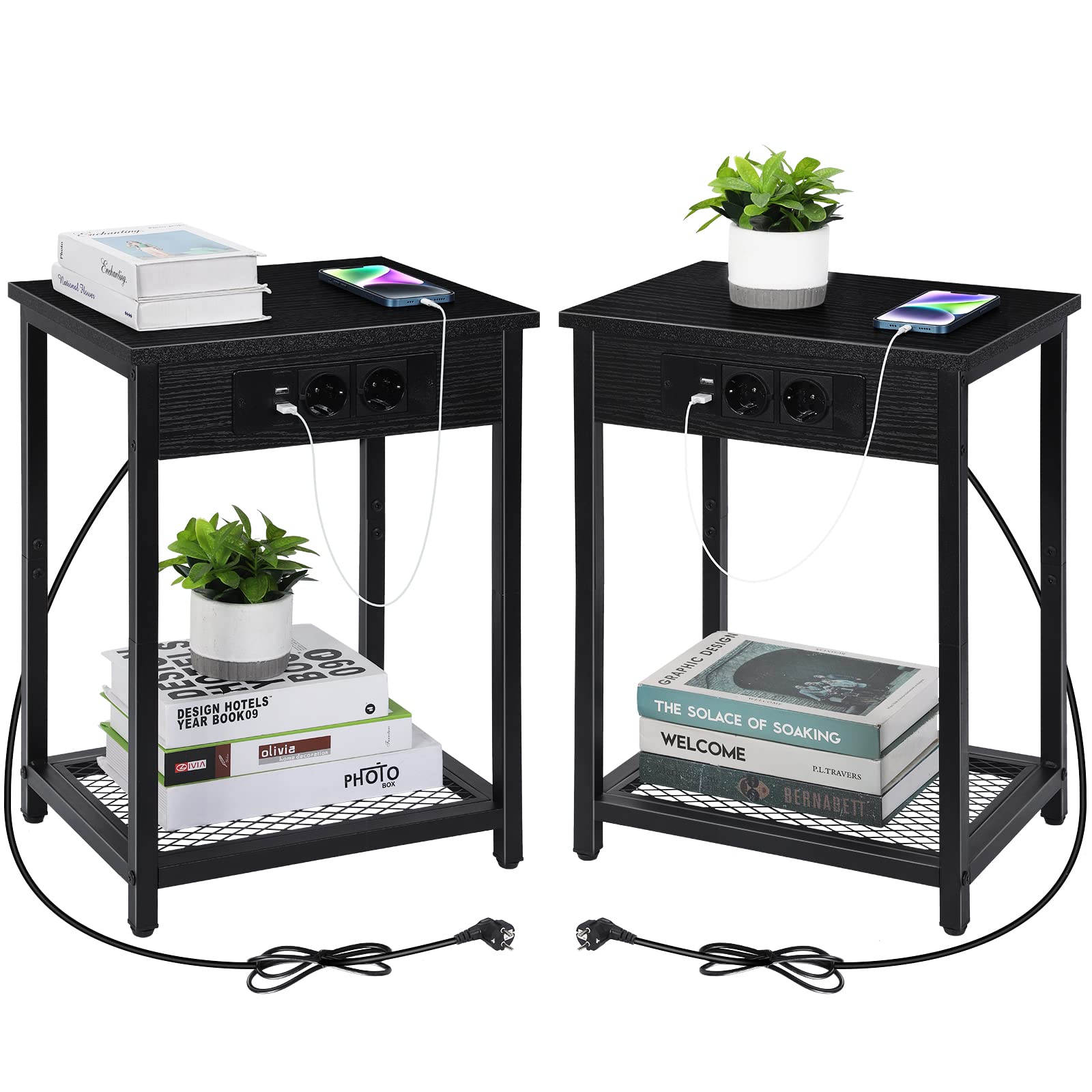 2 Packungen Schwarzer Beistelltisch